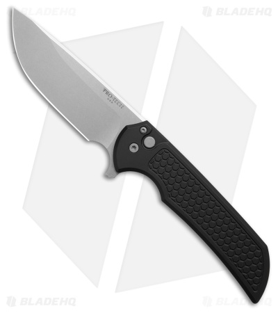 Pro-Tech Mordax Button Lock Knife Black Honeycomb (3.5" Stonewash S45VN)