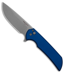 Pro-Tech Mordax MagnaCut Button Lock Knife Blue Aluminum (3.5" Stonewash)