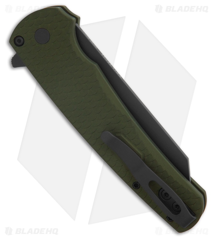 Pro-Tech Malibu Button Lock Knife Green Dragon Scale Aluminum (3.25" DLC)