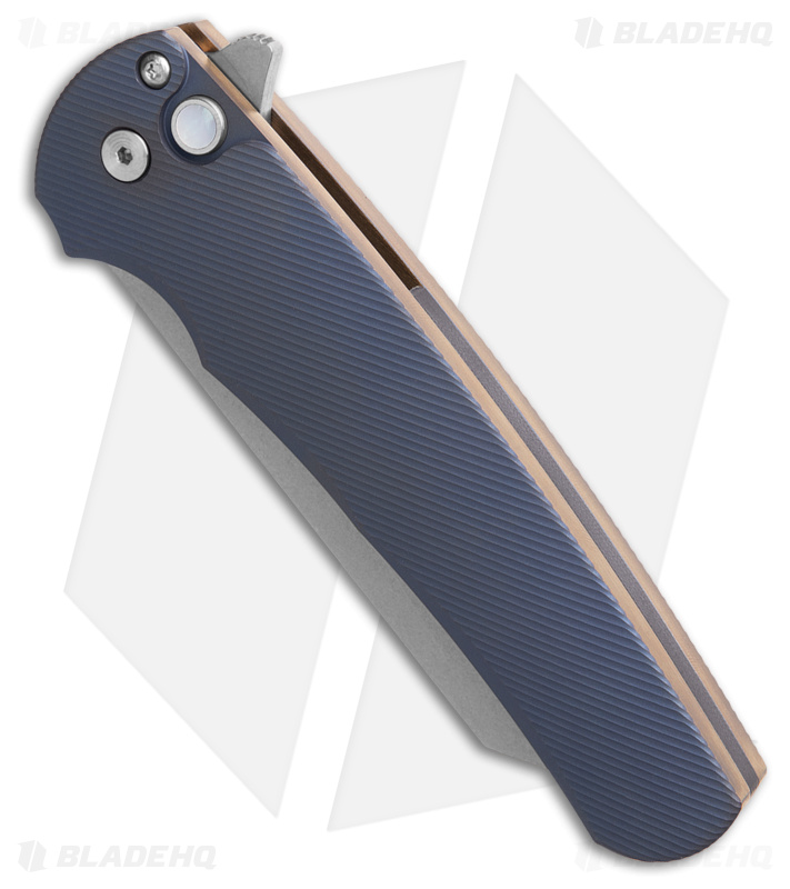 Pro-Tech Malibu Reverse Tanto 3D Blue Ti (SW) - Blade HQ