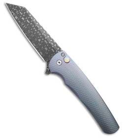 Pro-Tech Malibu Custom Reverse Tanto Knife 3D Blue Ti (3.3" Razorwire Damascus)