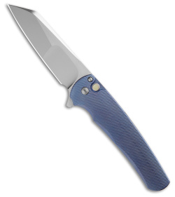 Pro-Tech Malibu Custom Reverse Tanto Knife 3D Blue Titanium (3.3" Mirror)