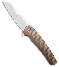 Pro-Tech Malibu Custom Wharncliffe Button Lock Knife 3D Bronze Ti (3.3" Mirror)