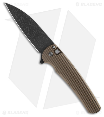Pro-Tech Malibu Custom Wharncliffe Button Lock Knife 3D Bronze Ti (3.3" Dam)