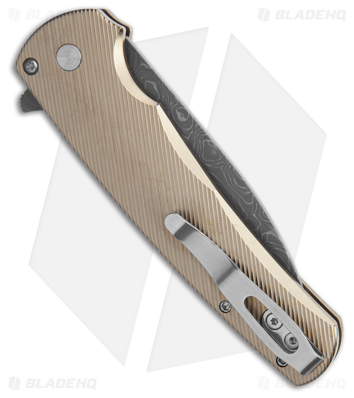 Pro-Tech Malibu Custom Wharncliffe Button Lock Knife 3D Bronze Ti (3.3" Dam)