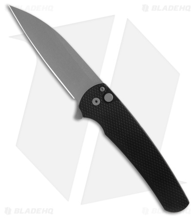 Pro-Tech Malibu Wharncliffe MagnaCut Button Lock Knife Black (3.3" Stonewash)