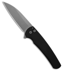 Pro-Tech Malibu Wharncliffe Button Lock Knife Black Aluminum (3.3" SW MagnaCut)