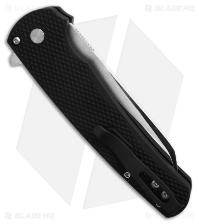 Pro-Tech Malibu Reverse Tanto Flipper Knife Textured Black Alum (3.3" Mirror)