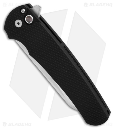 Pro-Tech Malibu Reverse Tanto Flipper Knife Textured Black Alum (3.3" Mirror)