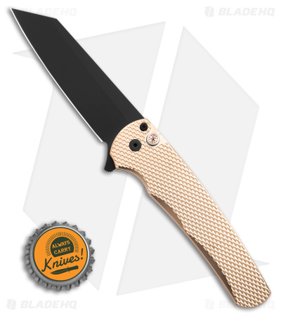 Pro-Tech Malibu Reverse Tanto Button Lock Knife Bronze Alum (3.3" Black DLC)