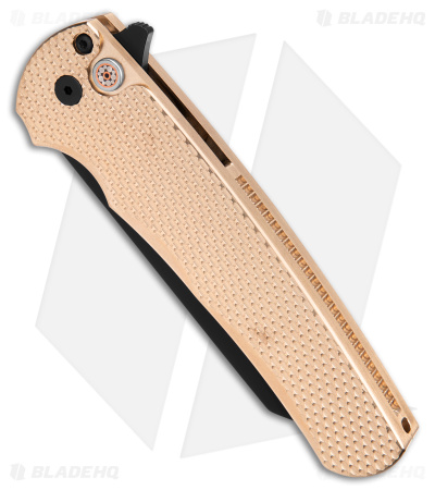 Pro-Tech Malibu Reverse Tanto Button Lock Knife Bronze Alum (3.3" Black DLC)