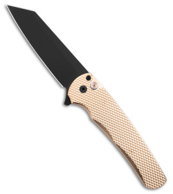 Pro-Tech Malibu Reverse Tanto Button Lock Knife Bronze Alum (3.3" Black DLC)