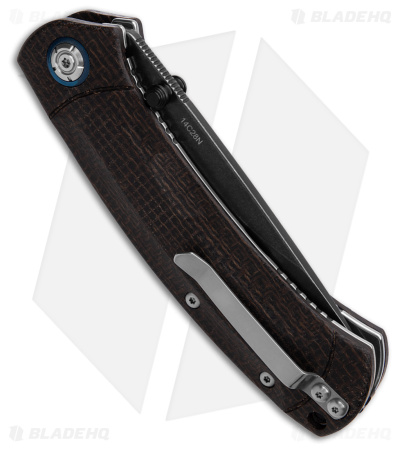 QSP Copperhead Liner Lock Knife Brown Micarta (3.5" Black) QS109-C2