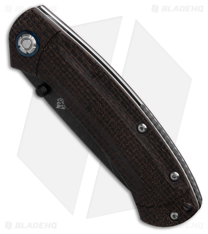 QSP Copperhead Liner Lock Knife Brown Micarta (3.5" Black) QS109-C2