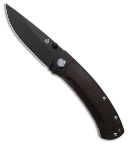 QSP Copperhead Liner Lock Knife Brown Micarta (3.5" Black) QS109-C2