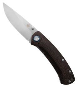 QSP Copperhead Liner Lock Knife Brown Micarta (3.5" Satin) QS109-C1