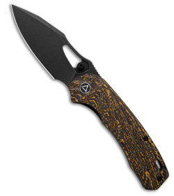 QSP Hornbill Liner Lock Knife Golden Carbon Fiber (3.25" Black) QS146-A2