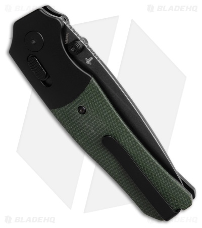 QSP Jacob Lundquist Vault Glyde Lock Knife Green Micarta (3.25" Black SW)