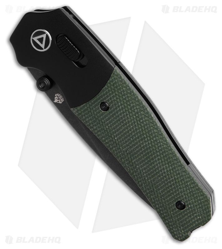 QSP Jacob Lundquist Vault Glyde Lock Knife Green Micarta (3.25" Black SW)