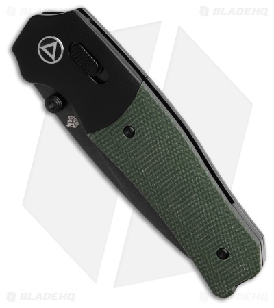 QSP Jacob Lundquist Vault Glyde Lock Knife Green Micarta (3.25" Black SW)