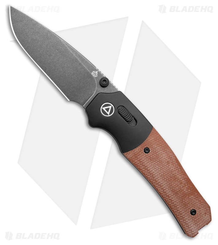 QSP Vault Glyde Lock Tan Micarta Drop Point Black SW 14C28N