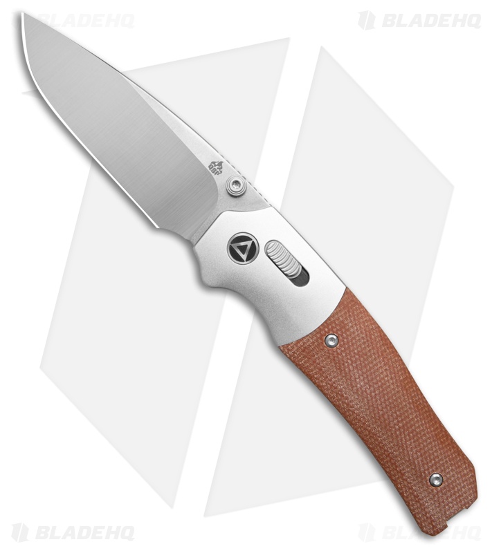 QSP Vault Glyde Lock Tan Micarta Drop Point Satin 14C28N
