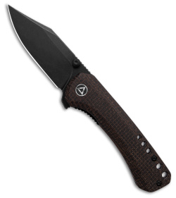 QSP Kestrel Liner Lock Knife Brown Micarta (3" Black) QS145-A2