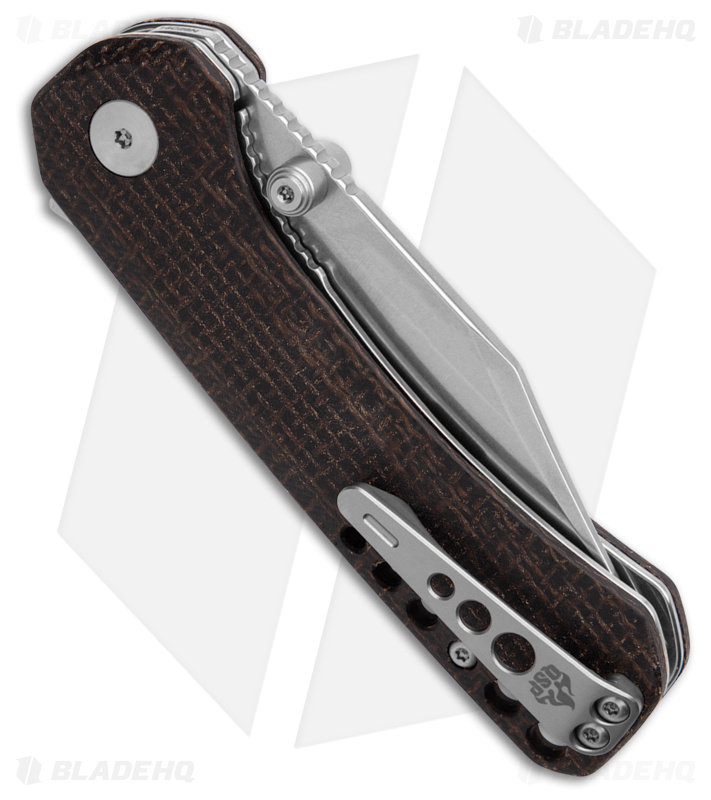 kwakoya snap A6W Darkbrown　焦茶 QSP Kestrel Liner Lock Knife Brown Micarta (SW) Blade HQ