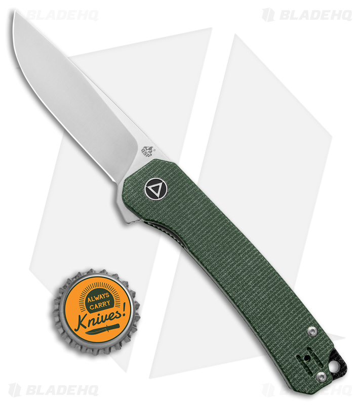 QSP Osprey Liner Lock Knife Green Micarta Satin - Blade HQ