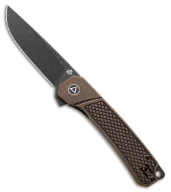 QSP Osprey Liner Lock Knife Stonewashed Brass (3.25" Black) QS139-D2