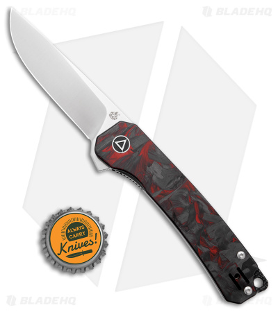 QSP Osprey Liner Lock Knife Shredded CF/Red G-10 (3.25" Satin) QS139-F1