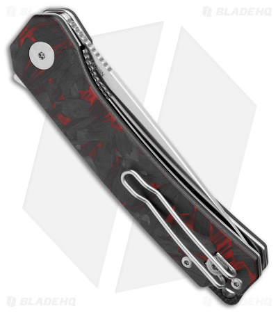 QSP Osprey Liner Lock Knife Shredded CF/Red G-10 (3.25" Satin) QS139-F1