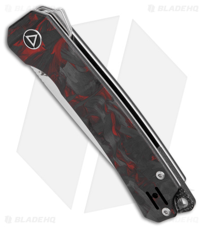 QSP Osprey Liner Lock Knife Shredded CF/Red G-10 (3.25" Satin) QS139-F1