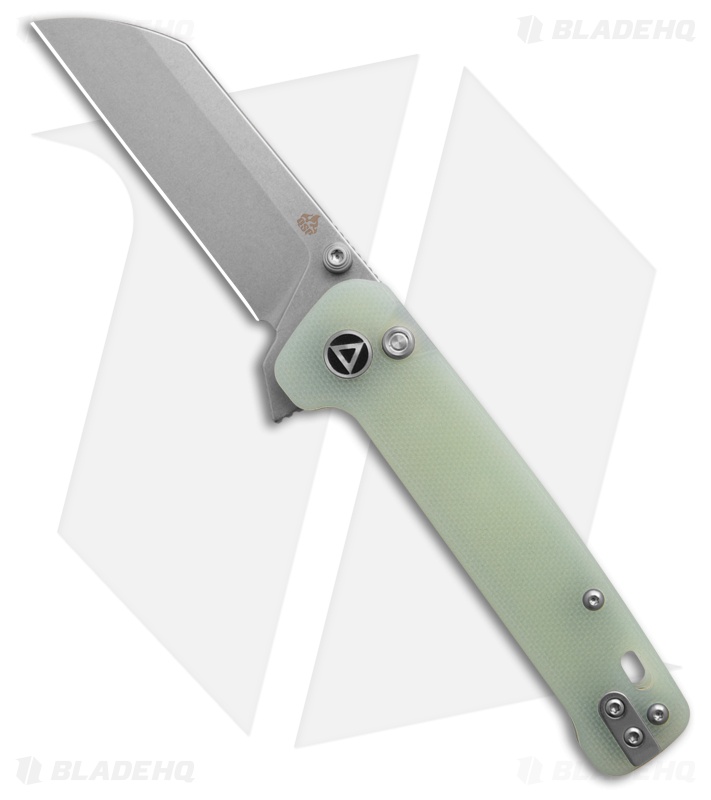 QSP Penguin Knife Jade G-10 Sheepsfoot Stonewash 14C28N