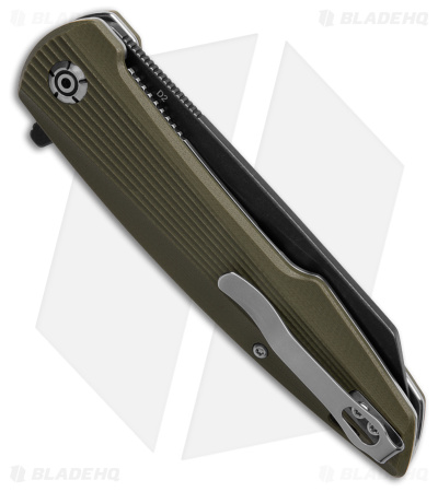 QSP Phoenix Liner Lock Knife Green G-10 (3.75" Black) QS108-B2