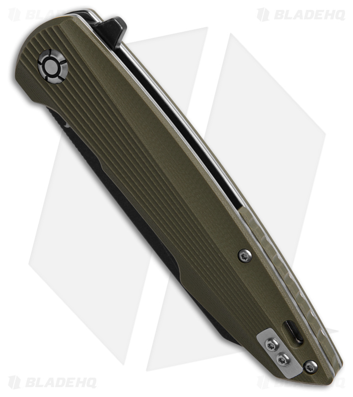 QSP Phoenix Liner Lock Knife Green G-10 (3.75" Black) QS108-B2