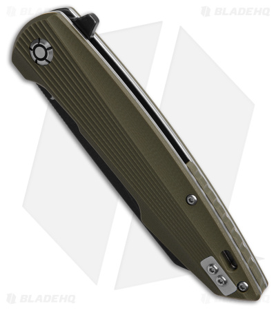 QSP Phoenix Liner Lock Knife Green G-10 (3.75" Black) QS108-B2