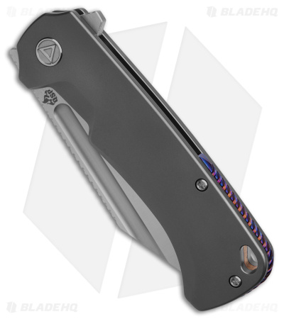 QSP Rhino Frame Lock Knife Bead Blasted Titanium (3" Satin) QS143-A