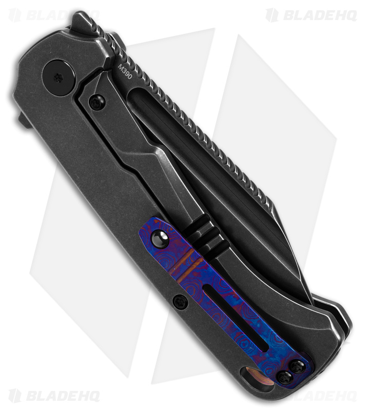 QSP Rhino Frame Lock Knife Black SW Ti (Black SW) - Blade HQ