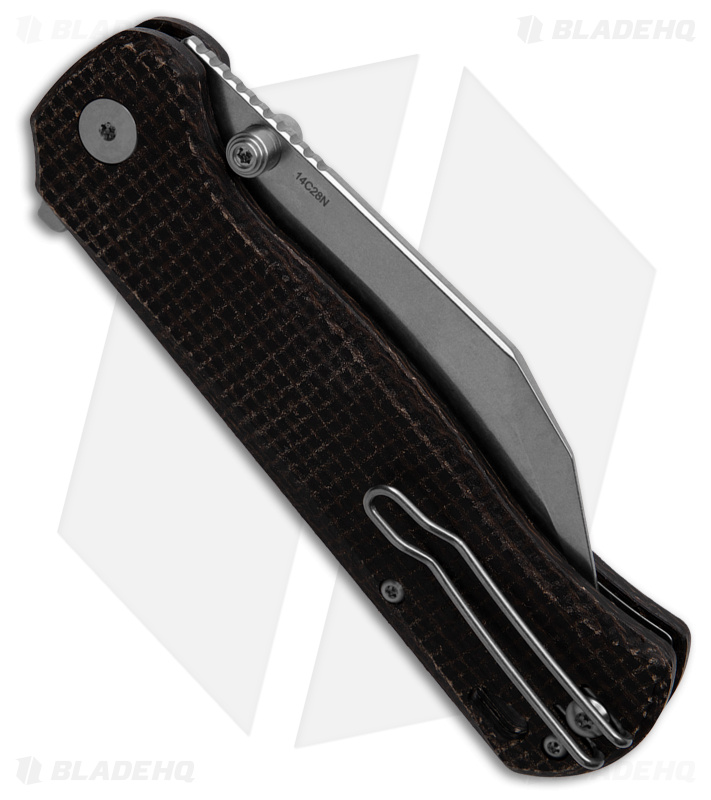 QSP Swordfish Button Lock Knife Brown Micarta (3.25" SW) QS149-C1