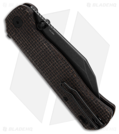 QSP Swordfish Button Lock Knife Brown Micarta (3.625" BW) QS149-C2