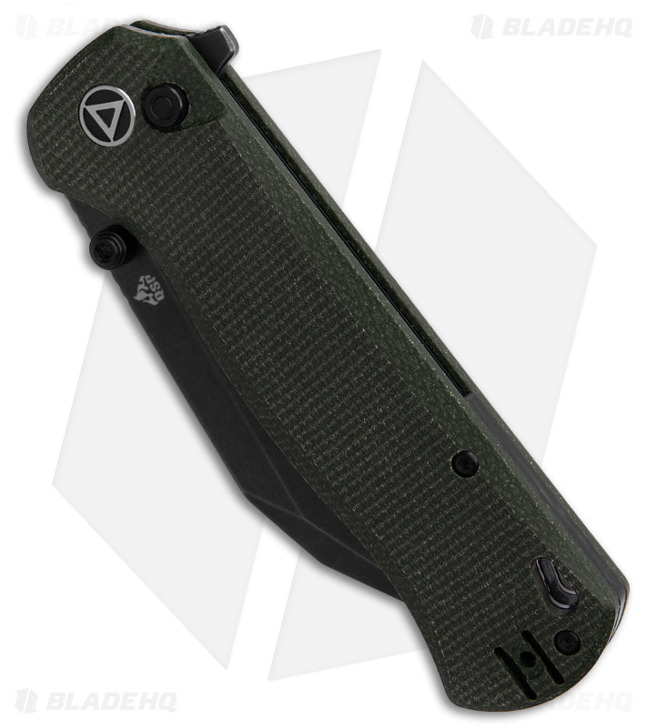 QSP Swordfish Button Lock Knife Green Micarta (3.625" BW) QS149-B2