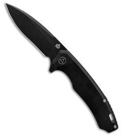 QSP Woodpecker Frame Lock Knife Black Titanium (3.75" BW) QS116-D2 II