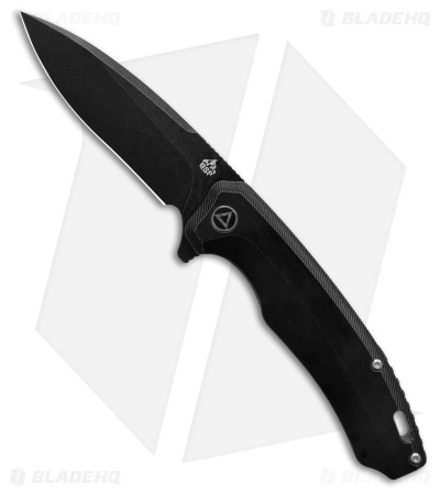 QSP Woodpecker Frame Lock Knife Black Titanium (3.75" BW) QS116-D2 II