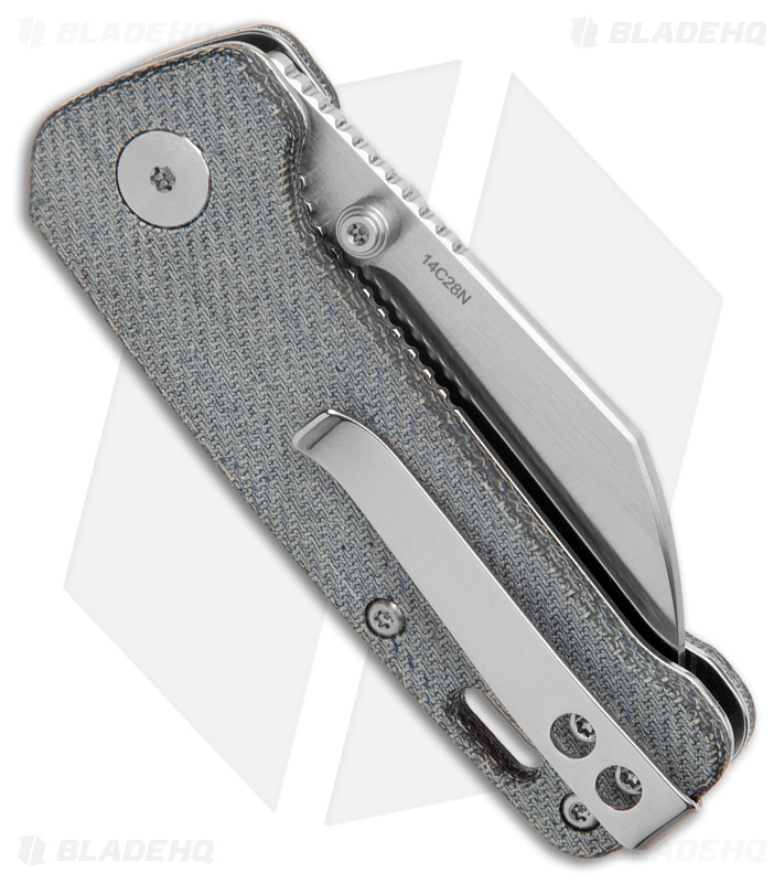 QSP Penguin Mini Liner Lock Knife Blue Denim Micarta (2.25" Satin)