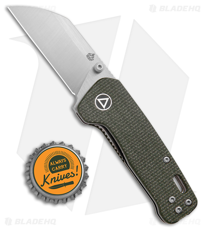 QSP Penguin Mini Liner Lock Knife Green Micarta (2.25" Satin)