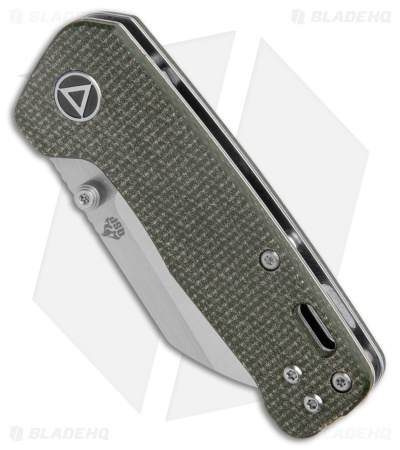 QSP Penguin Mini Liner Lock Knife Green Micarta (2.25" Satin)