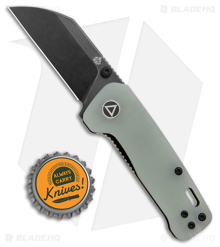 QSP Penguin Mini Liner Lock Knife Jade G-10 (BW) - Blade HQ