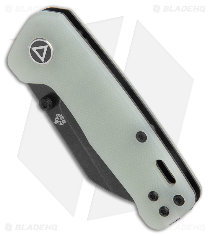 QSP Penguin Mini Liner Lock Knife Jade G-10 (2.25" Blackwashed)