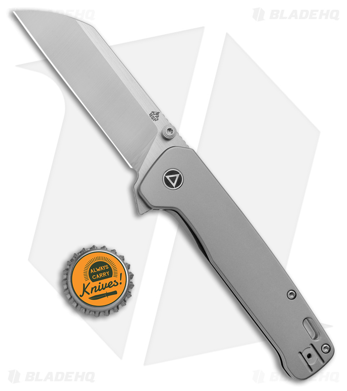 QSP Penguin Plus Frame Lock Knife Bead Blasted Titanium (3.38" Satin)